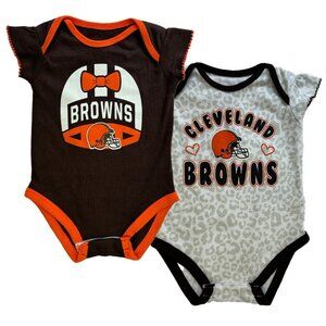 NWT & NWOT 2-pack Cleveland Browns Onesies Baby 3-6 months